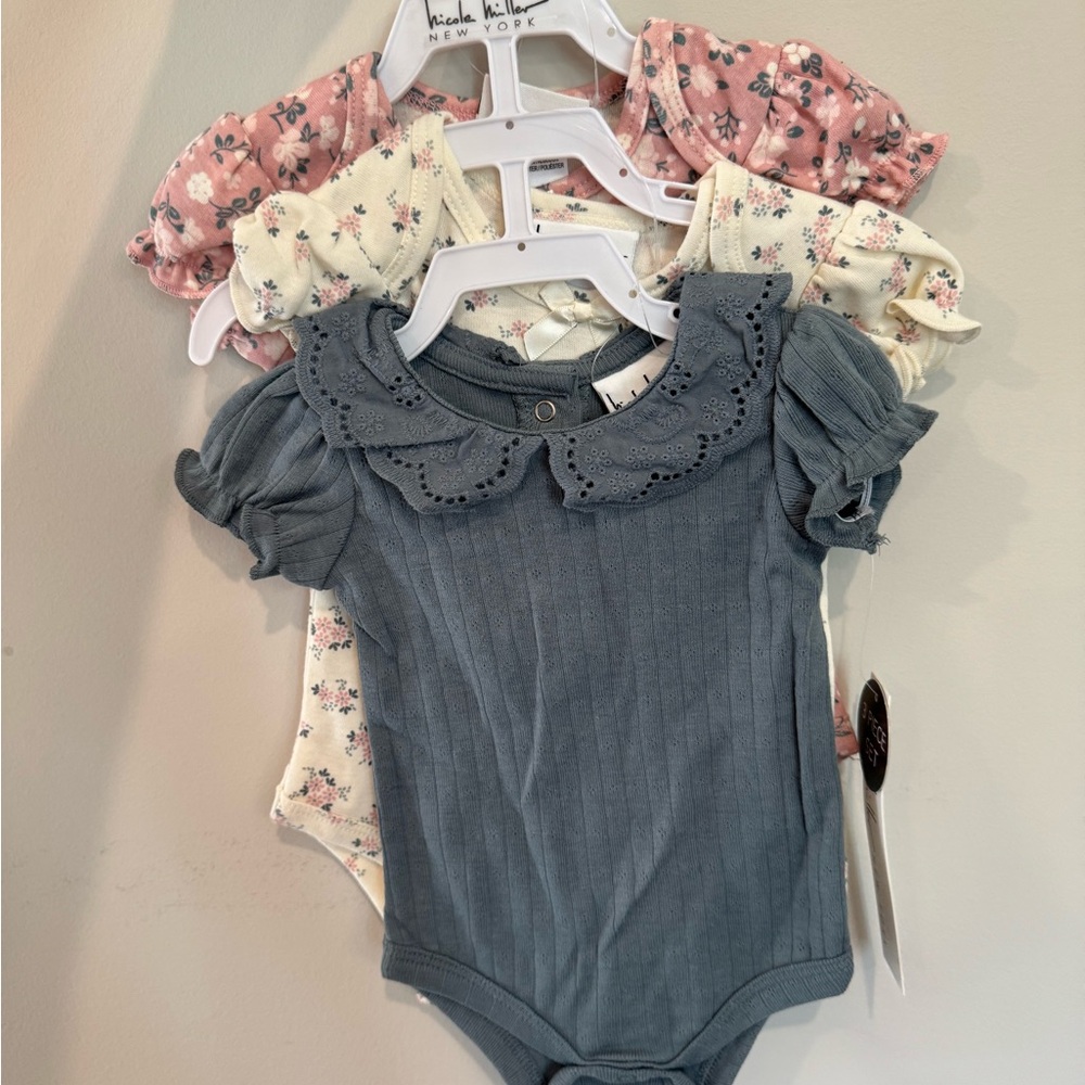 Nicole Miller Blue and Pink Bodysuits One Piece